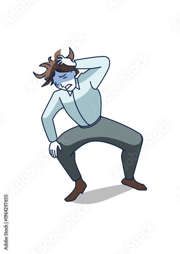 Tired businessman feeling exhausted and stressed