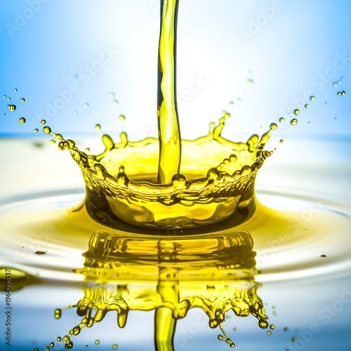 Golden Liquid Splash - A Moment of Viscosity and Reflection.