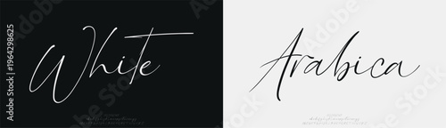 White Arabica, Script elegant Modern beauty font alphabet logo. Typography beautiful luxury minimal elegant serif fonts fashion wedding vintage retro logos. vector illustration
