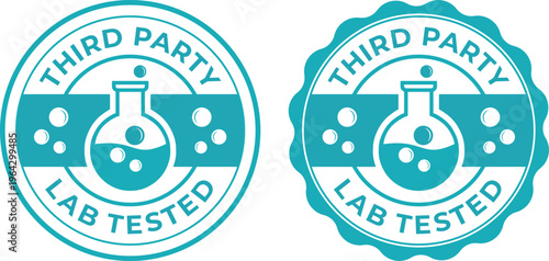 Third party lab tested badge certified product quality seal vector collection