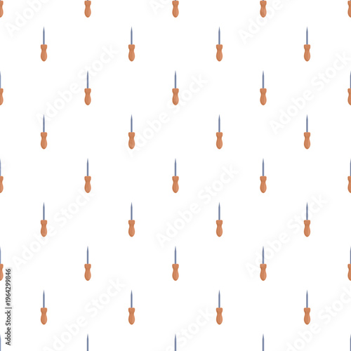 Awls creating a seamless pattern, representing crafting and handiwork