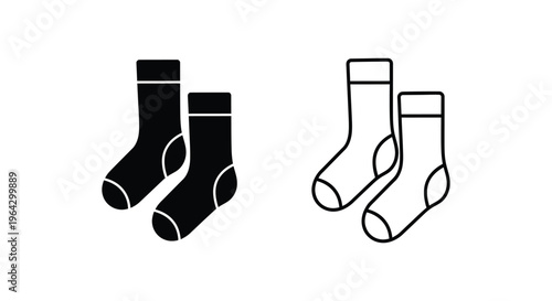 Black and white socks illustration Vector