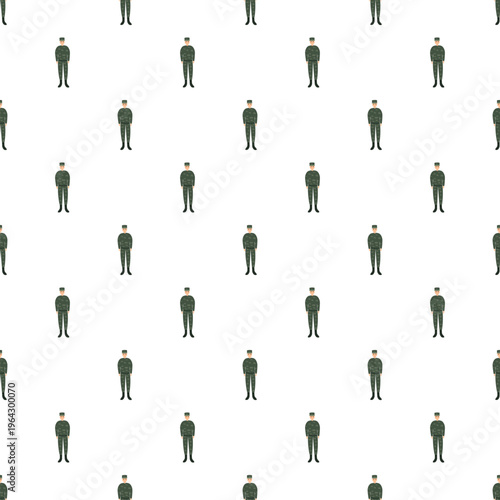 Repeating pattern of standing soldiers wearing green camouflage uniforms