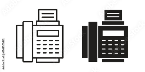 Foto Fax machine icon set, logo vector eps10