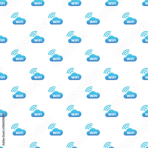 Wifi cloud signal pattern connecting wireless communication devices