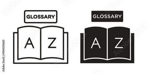Quadro su tela Glossary icon set, logo vector eps10
