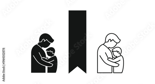 Father and baby, love, family, parenthood Vector