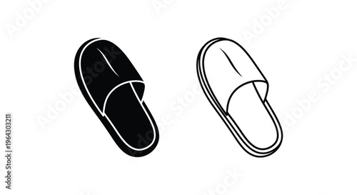 Black and white flip flops icon Vector