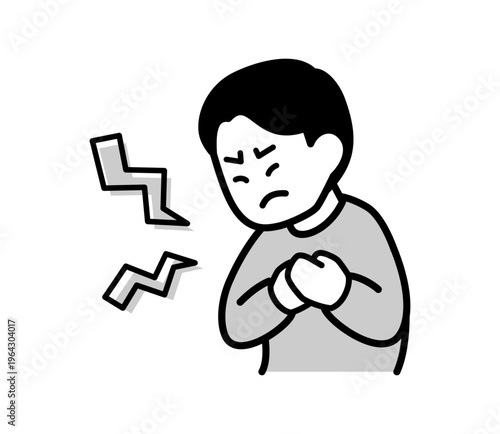 胸の痛みに苦しむ男性のイラスト
