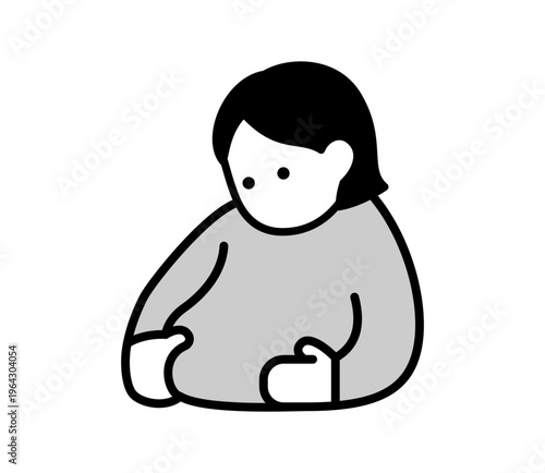 肥満体型の女性のイラスト