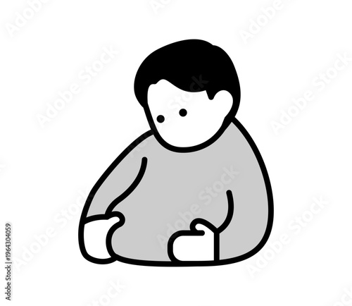 肥満体型の男性のイラスト