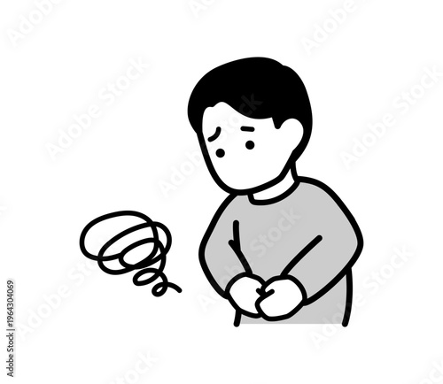 腹痛に苦しむ男性のイラスト