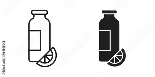 Juice bottle icon set, logo vector eps10