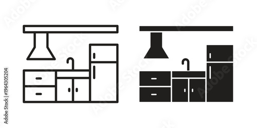 Kitchen cabinet icon set, logo vector eps10