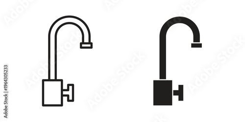 Kitchen tap icon set, logo vector eps10