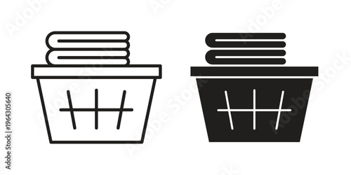 Laundry basket icon set, logo vector eps10