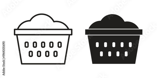 laundry hamper icon set, logo vector eps10