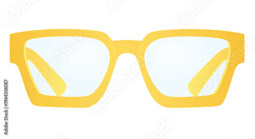 Yellow nerd glasses. vector illustration