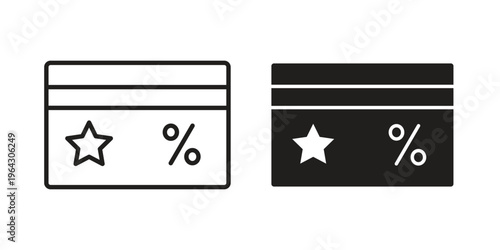 Loyalty card icon set, logo vector eps10