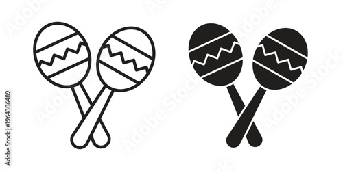 Maracas icon set, logo vector eps10