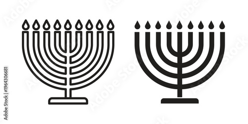 Menorah icon set, logo vector eps10