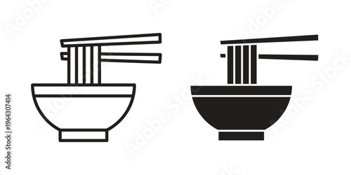 Noodles icon set, logo vector eps10