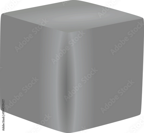 Grey simple cube. vector illustration