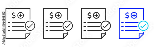 Claim Process Set Collection Outline Style For Insurance With Multiple Thickness Variations Clean Modern Editable Vector Icon Pack For UI UX Web App Design