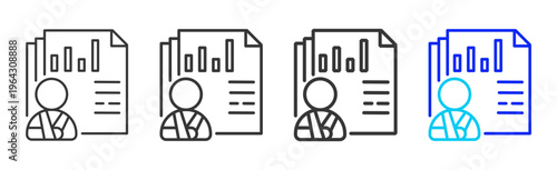 Risk Analytics Set Collection Outline Style For Insurance With Multiple Thickness Variations Clean Modern Editable Vector Icon Pack For UI UX Web App Design