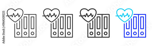 Policy Record Set Collection Outline Style For Insurance With Multiple Thickness Variations Clean Modern Editable Vector Icon Pack For UI UX Web App Design