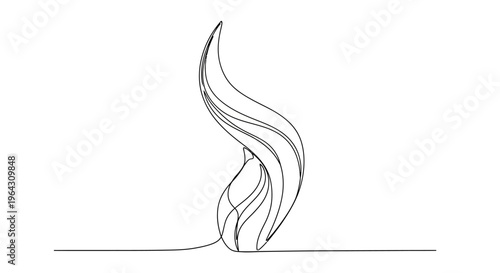 Abstract Flame Line Art Icon Symbol
