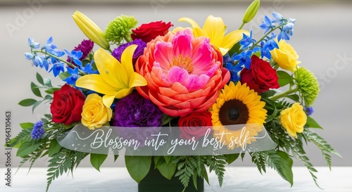 Vibrant Flower Arrangement in a Pot