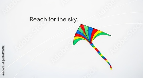 Vibrant Kite Ready for Flight on Clean Background