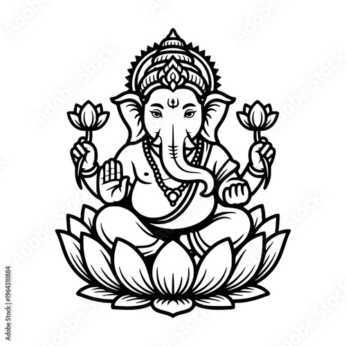 lord ganesha line art drawing, god ganesh picture, god ganesh vector image, ganesha ji vector art