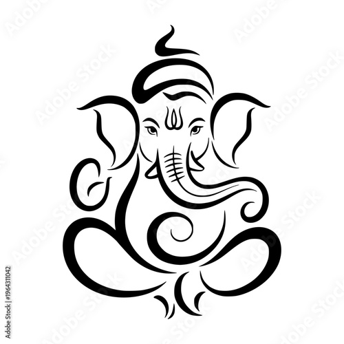 lord ganesha line art drawing, god ganesh picture, god ganesh vector image, ganesha ji vector art