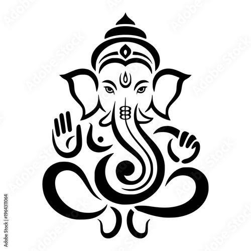 lord ganesha line art drawing, god ganesh picture, god ganesh vector image