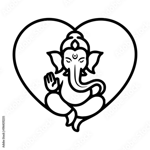 lord ganesha line art drawing, god ganesh picture, god ganesh vector image
