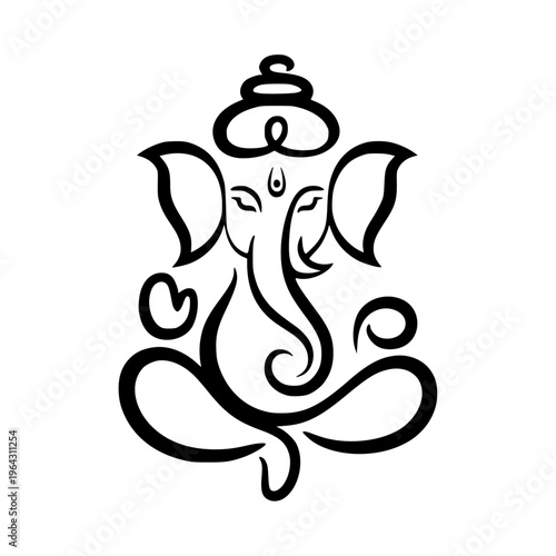 lord ganesha line art drawing, god ganesh picture, god ganesh vector image