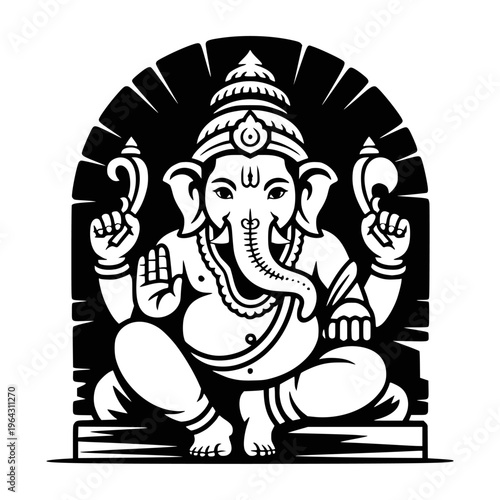 lord ganesha line art drawing, god ganesh picture, god ganesh vector image