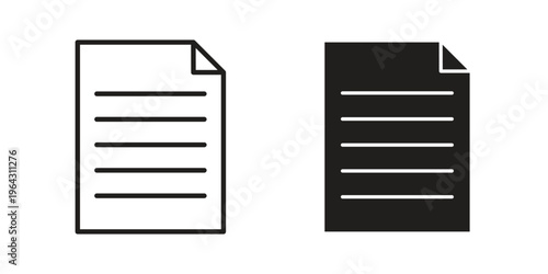 File icon in black and white. clipart and line style icons