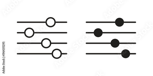 Filter Control icon in black and white. clipart and line style icons