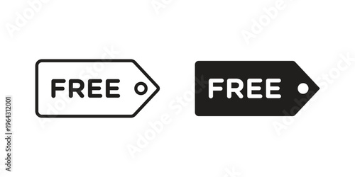 Free tag icon in black and white. clipart and line style icons