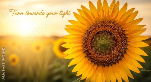 Vibrant Sunflower Facing the Golden Sunset