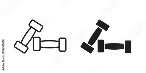 Gym icon in black and white. clipart and line style icons