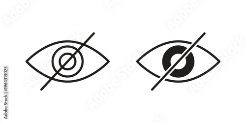 Hide icon in black and white. clipart and line style icons