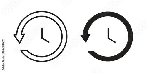 History icon in black and white. clipart and line style icons