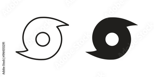 Hurricane icon in black and white. clipart and line style icons