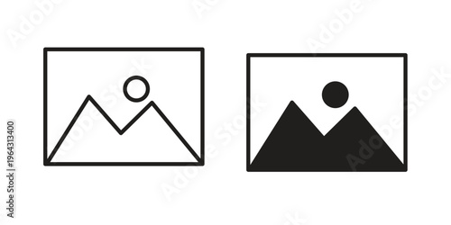 Image icon in black and white. clipart and line style icons