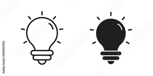 idea icon in black and white. clipart and line style icons
