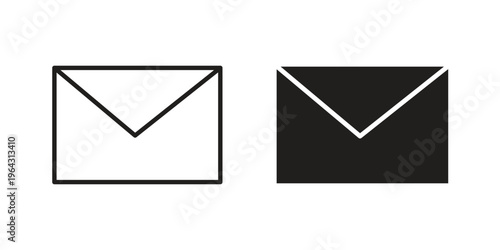 Inbox icon in black and white. clipart and line style icons
